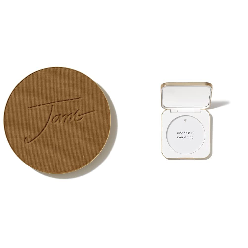 Jane Iredale Purepressed Base Mineral Foundation Refillable Compact Set| Semi Matte Pressed Powder with SPF | Talc Free, Vegan, Cruelty-Free